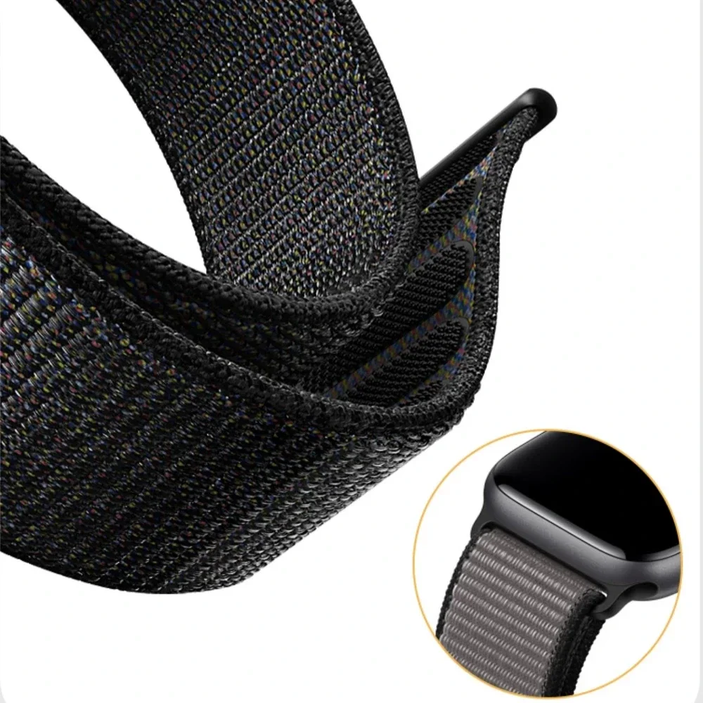 Nylon Loop Strap for Apple Watch Band 49mm 44mm 41 40 45mm Sport Wristband Replacement Strap for iWatch Ultra Series 8 7 SE 6 5