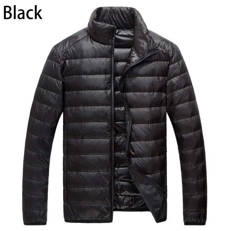 Autumn Winter Men Down Jacket Stand Collar Thick Casual Puffer Jackets Warm Lightweight Down Coat for Youth Male Clothing