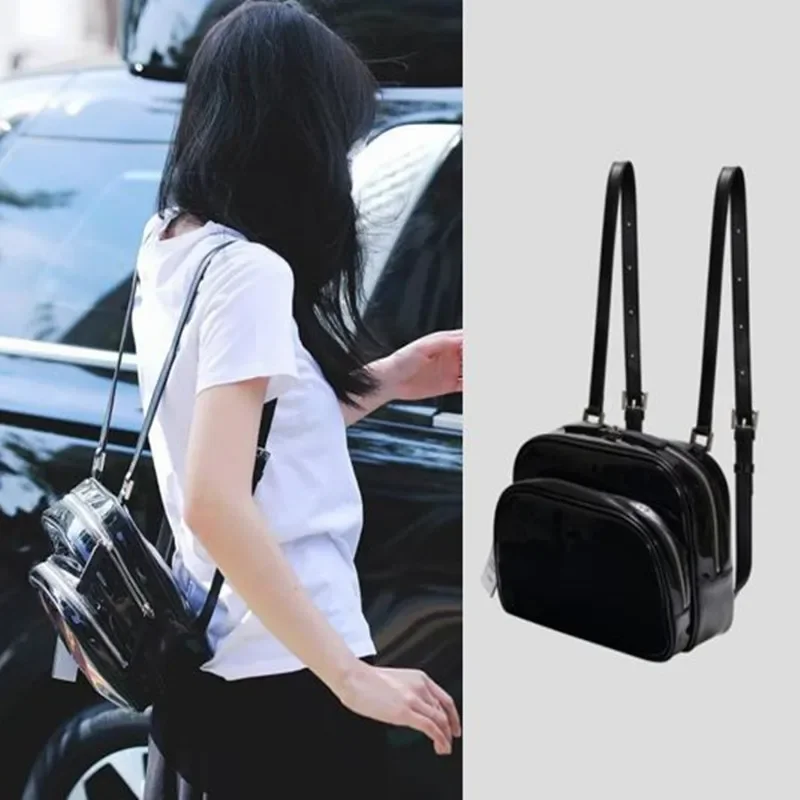 

Rosie Same Style Bag Small Backpack Cute Solid Girls Student Shoulder Bags Women New Versatile Casual Black Backpack PU Leather