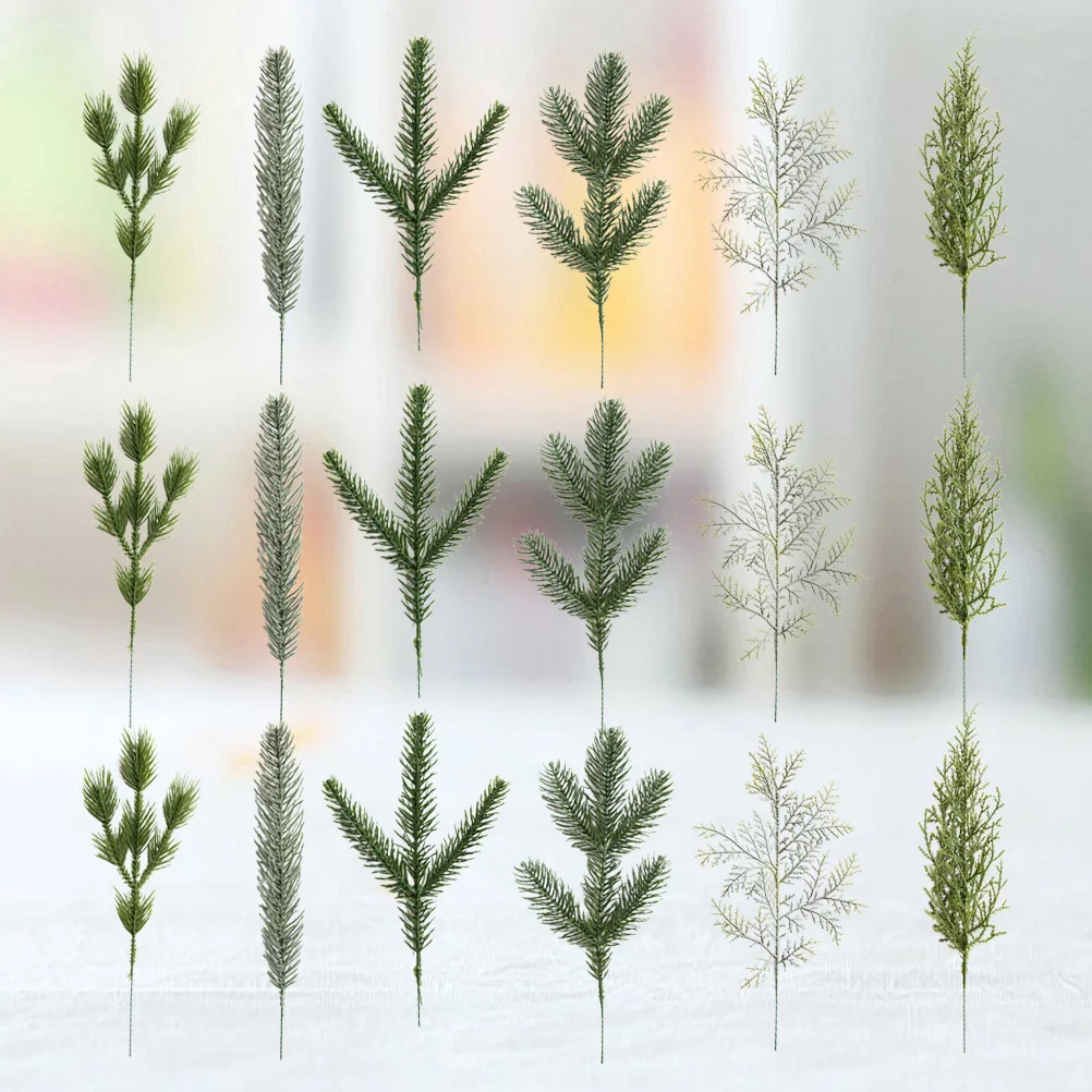 

Pine Leaves Artificial Leaf Decor Christmas Picks Green Branches Greenery Fake Homexmas Tree Garland Stemsfiller Pickplastic