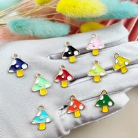 10pcs 1416mm cute alloy enamel mushroom charms pendants for jewelry making necklaces earrings diy handmade jewelry crafts
