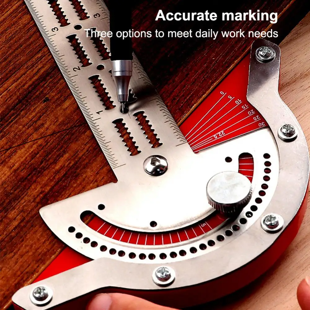 Woodworking Scale Mitre Saw Protractor With Marking Pencil Accurate Carpenter Angle Finder Plumber Measuring Meter Gauge Tool