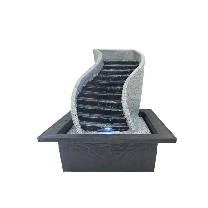 

Настольный водный фонтан, комнатный фонтан со светильник кой, фэн-шуй, дзен, расслабляющий фонтан-водопад