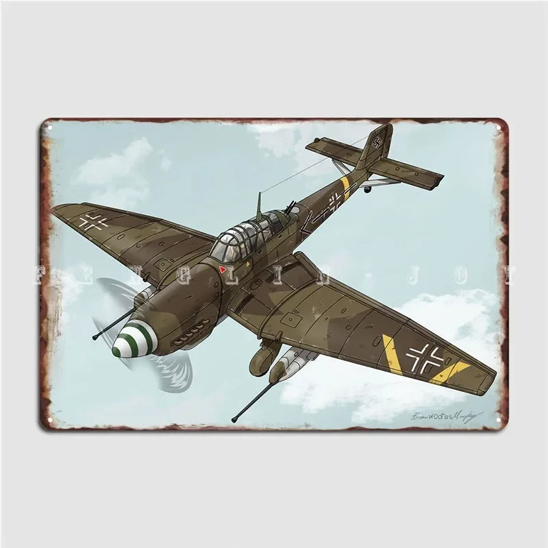 Junkers Ju 87 Stuka металлический знак клуб бар винтажный вечерние живопись Декор
