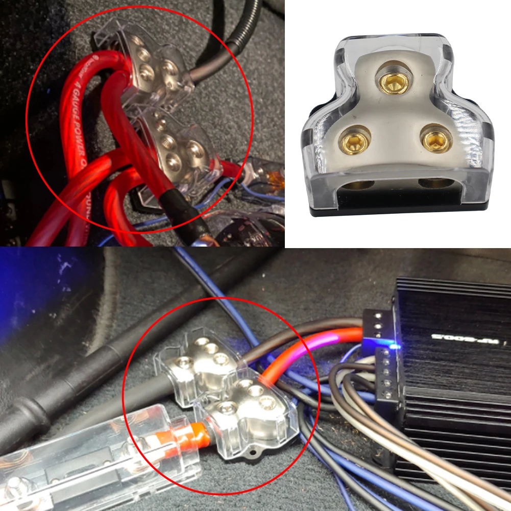 

Durable Junction Box Box 1PCS 1X 0GA 2 X 4GA Car Audio Distribution Block