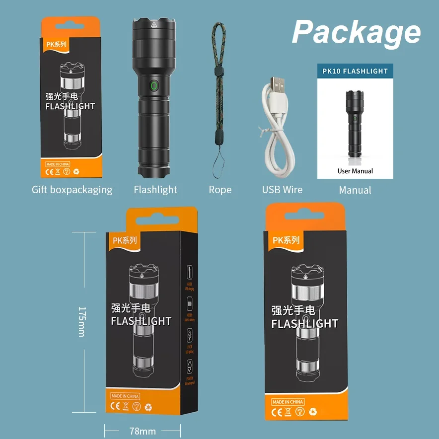 Светодиодный фонарик NATFIRE PK10 супер яркие компактные фонарики 18650 дюйма USB C