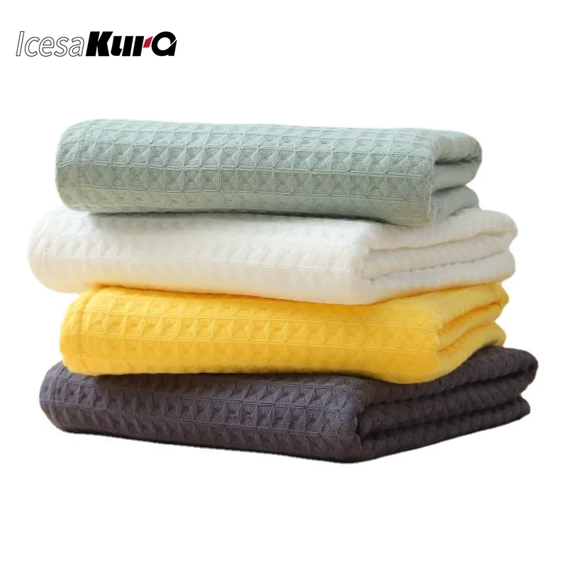 

Waffle Bath Towel Pure Cotton Containing Wholesale High-end Japanese Household Water-absorbent Honeycomb Pattern Face Towel