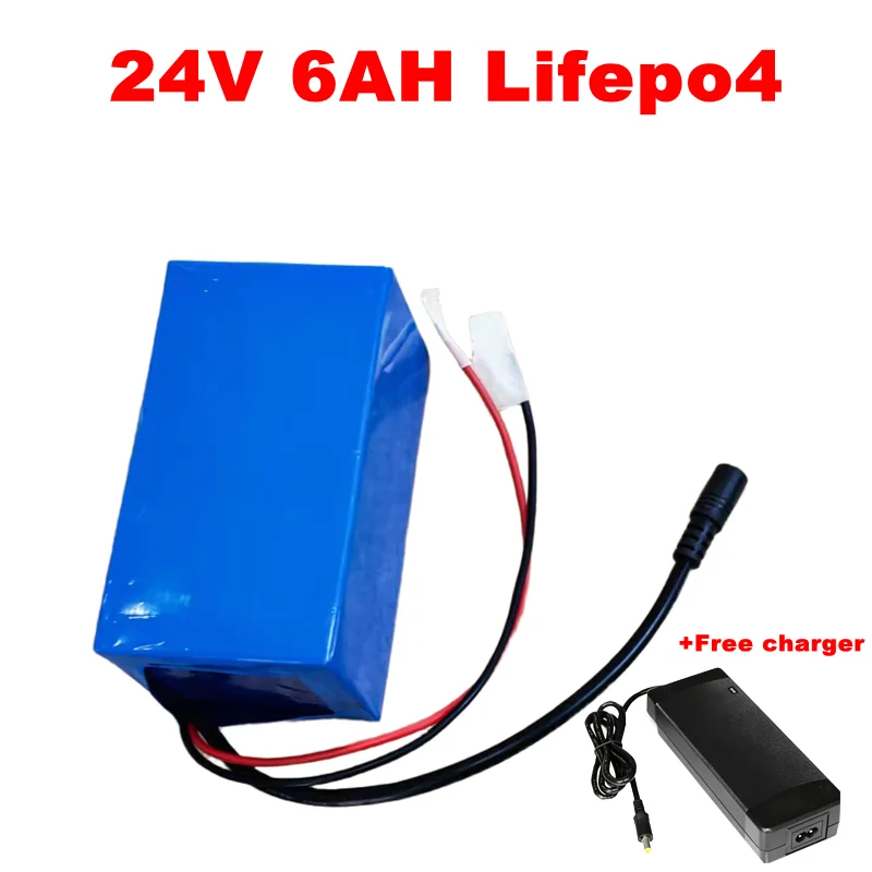 Gtk 25.2V 24V 6AH 6A 6000mah リチウムリン酸鉄電池パック電源、BMSと1A充電器付き