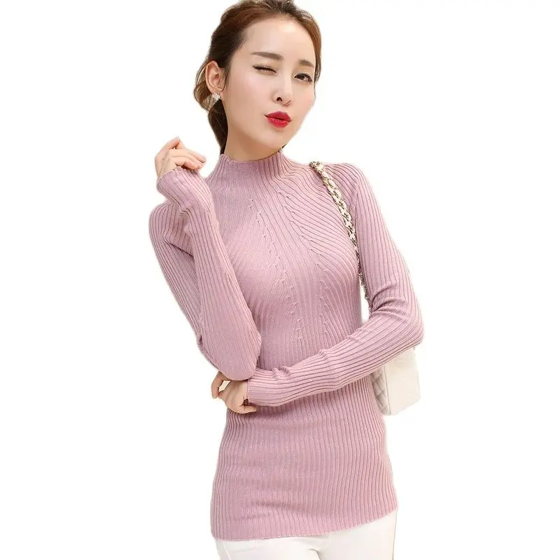 

Time-limited Ohclothing New 2022 Cashmere Sweater Women Spring Pullovers Long Sleeve Half Turtleneck Slim Knitwear Jumper