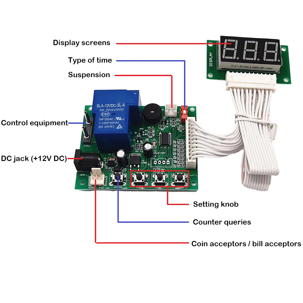 

Coin Operated Timer Replacement Screen Display Washing Machine Timing Board