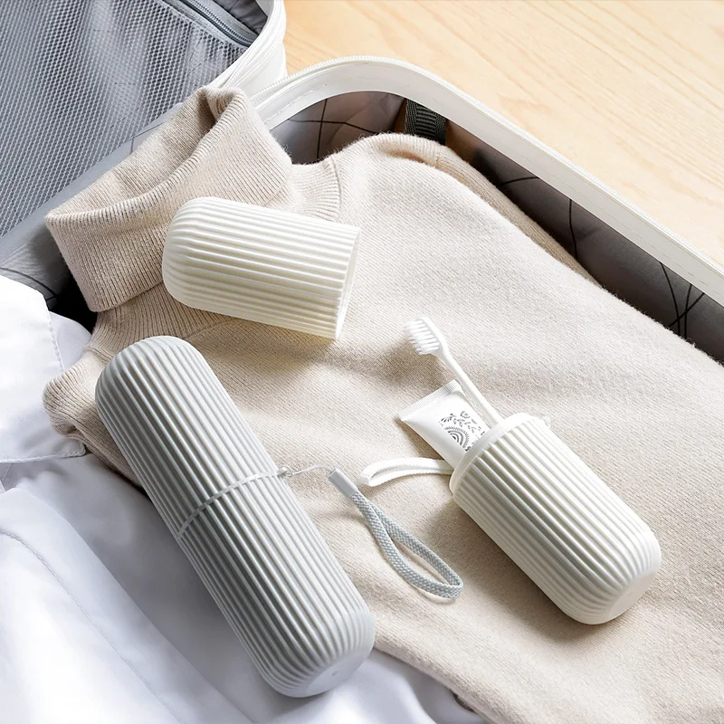 Portable Travel Suit Mouthwashing and Brushing Cups Tooth Cylinder Toothpaste Cover Couple Toothbrush Box Dental Storage Box
