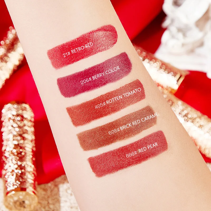 Матовая маленькая золотая губная помада натуральный водостойкий стойкий Макияж