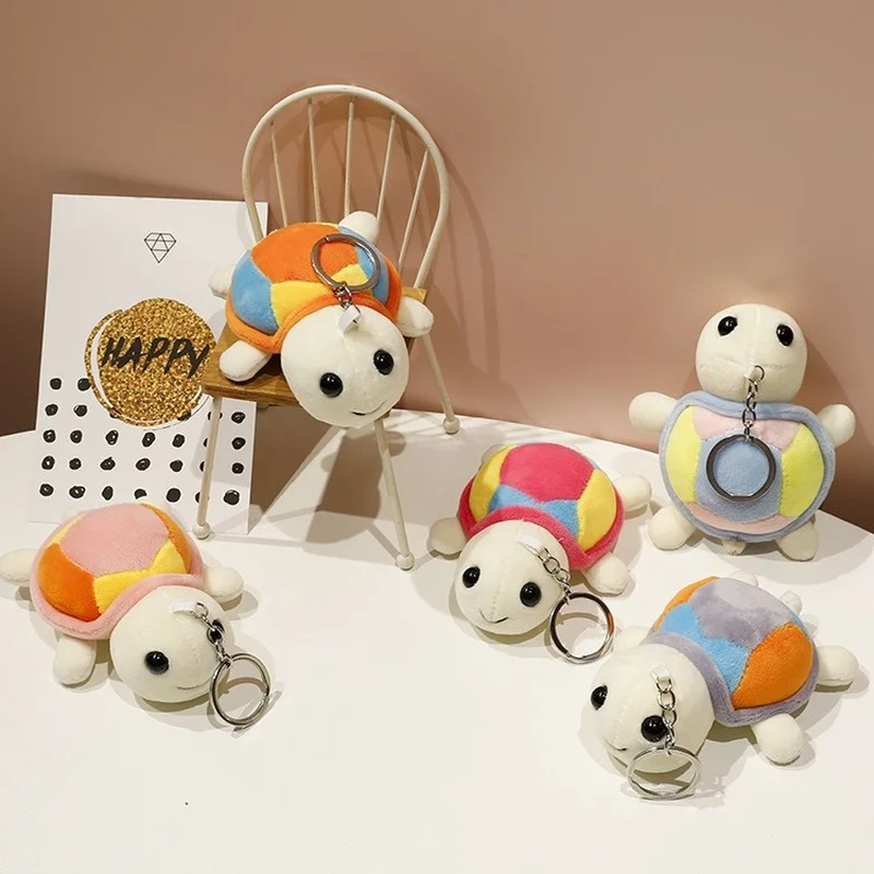 

Creative Cute Colorful Turtle Plush Toy Keychain Kawaii Turtle of Woman Bag Key Chain Pendant Accessories Gift Wholesale