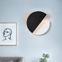 modern rotatable led wall light minimalist black lamp for bedroom living room tv background restaurant home decor wall sconce
