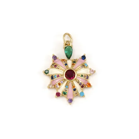 Подвеска DoreenBeads сердце из латуни с кубическим цирконием