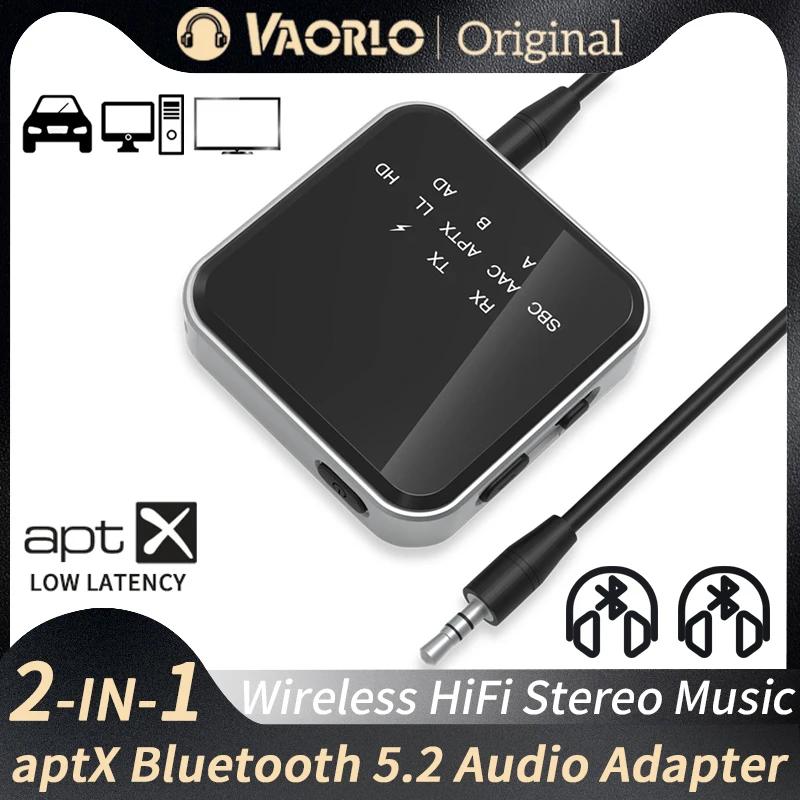 

Bluetooth Receiver Transmitter BT 5.2 Aptx HD LL Adaptive RCA 3.5mm Jack AUX Wireless Audio Adapter Handsfree Call For TV Car PC