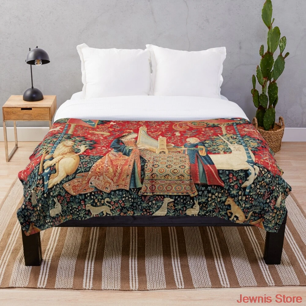 

Игрушечный орган Единорог и леди с животными, плед для слуха, одеяло Fleeceon, кровать/кроватка/диван для взрослых, малышей, девочек, мальчиков, д...