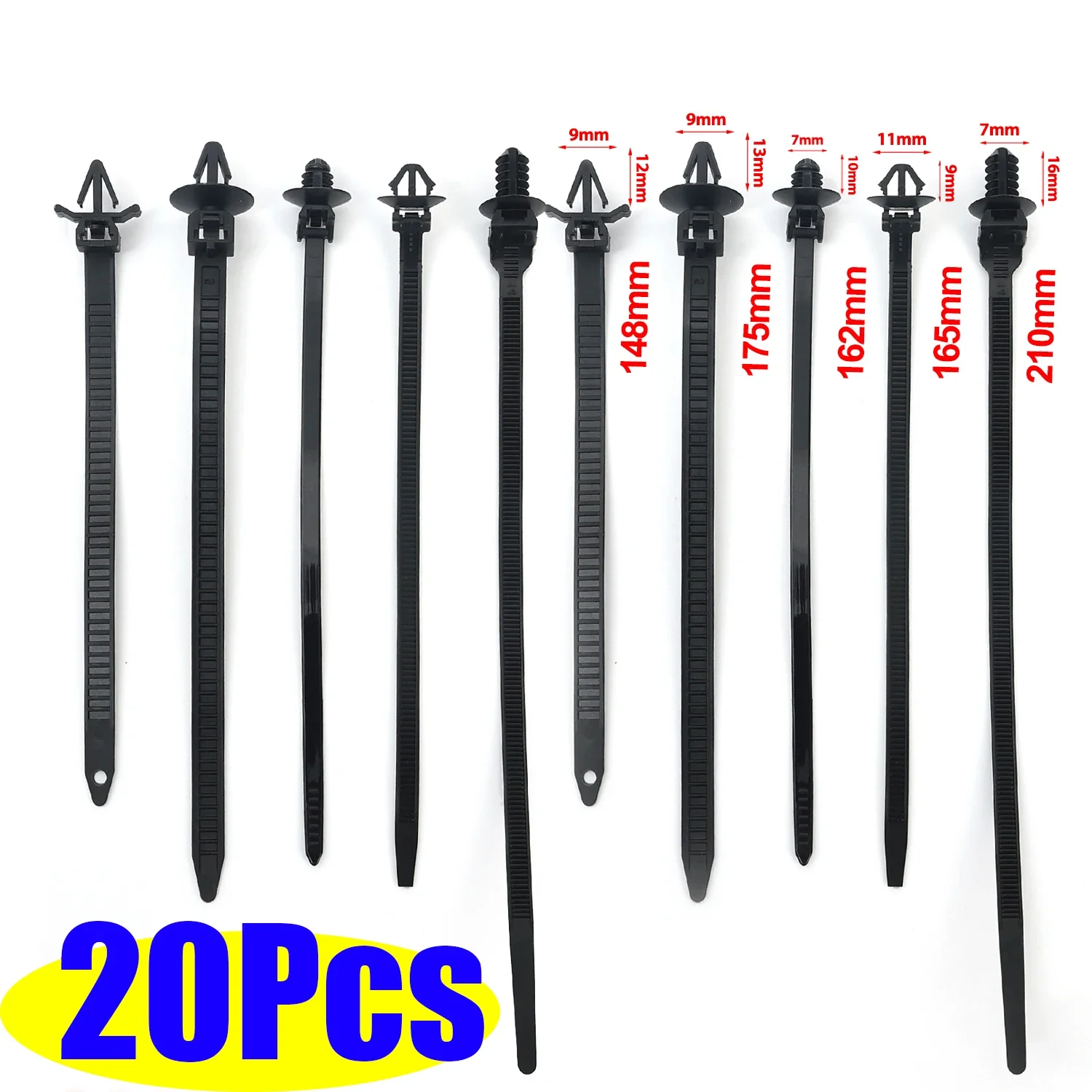 

Самоблокирующиеся нейлоновые кабельные стяжки, автомобильная нейлоновая стяжка, фиксированная застежка, зажим для ремня, крепление автомобильного шланга, молния, кабельная стяжка, управление 10/20 шт.