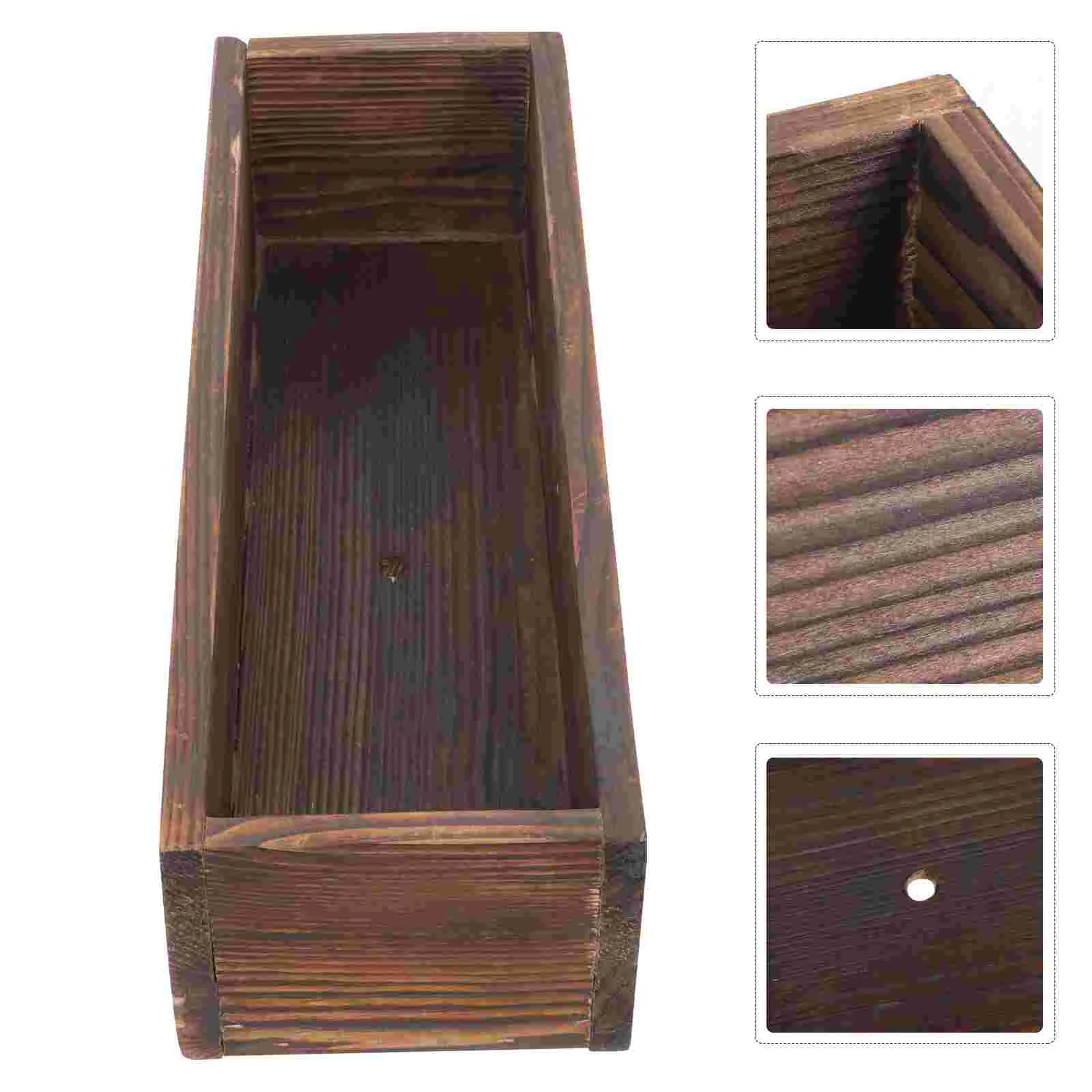 

Planter Flower Box Pots Wood Wooden Rustic Succulent Planters Potboxes Rectangular Herb Window Balcony Railing Deck Vase
