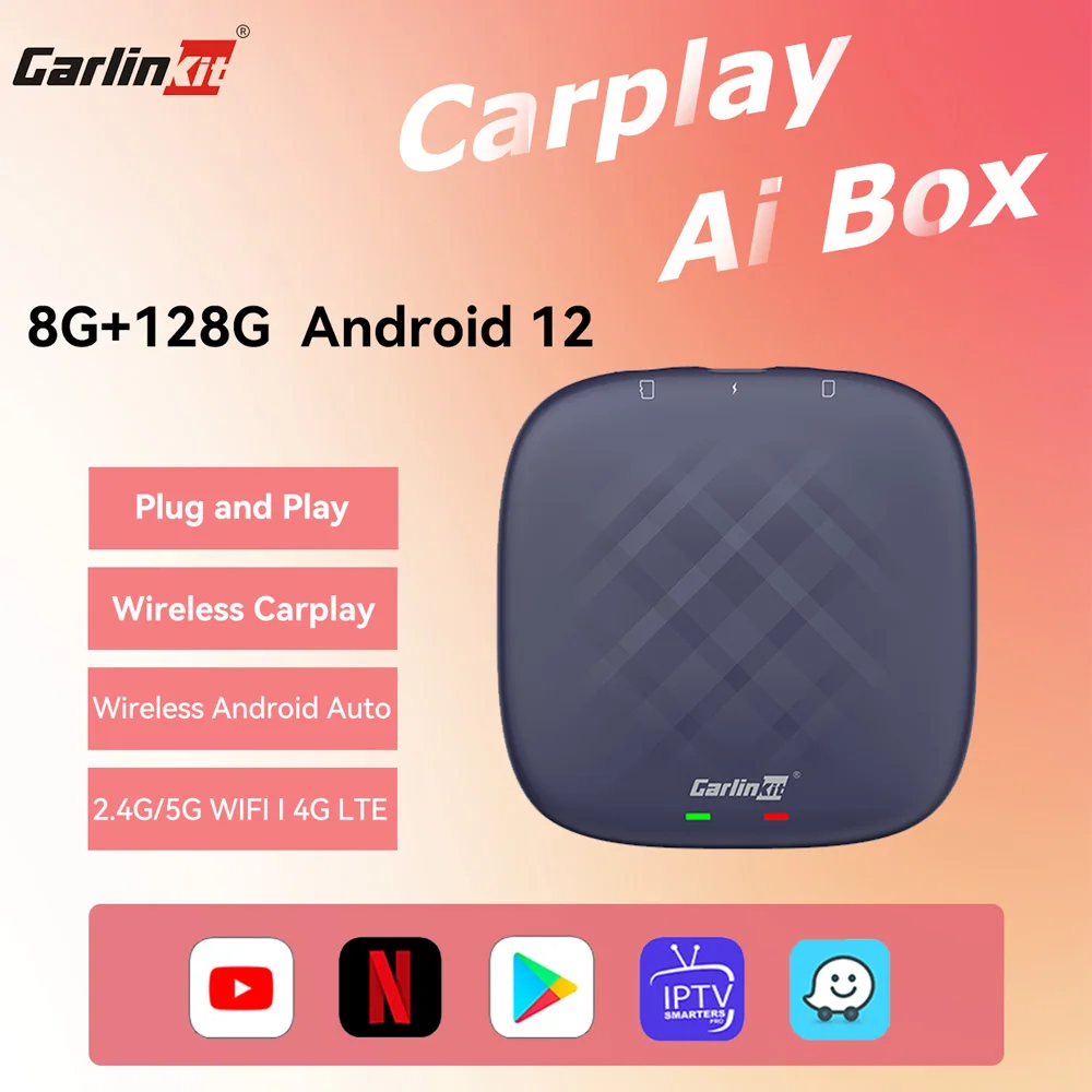 

Carlinkit Ultra Android Tv Box 8 + 128 ГБ Netflix iptv YouTube QCM 8-ядерный 665 6125 беспроводной CarPlay Android Авто 4G LTE GPS WiFi