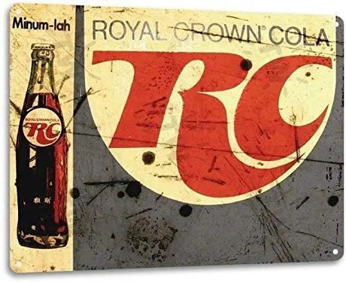 SRongmao Royal Crown RC Cola Soda Pop Ad Винтажный вид Ретро магазин Настенный декор Металлическая