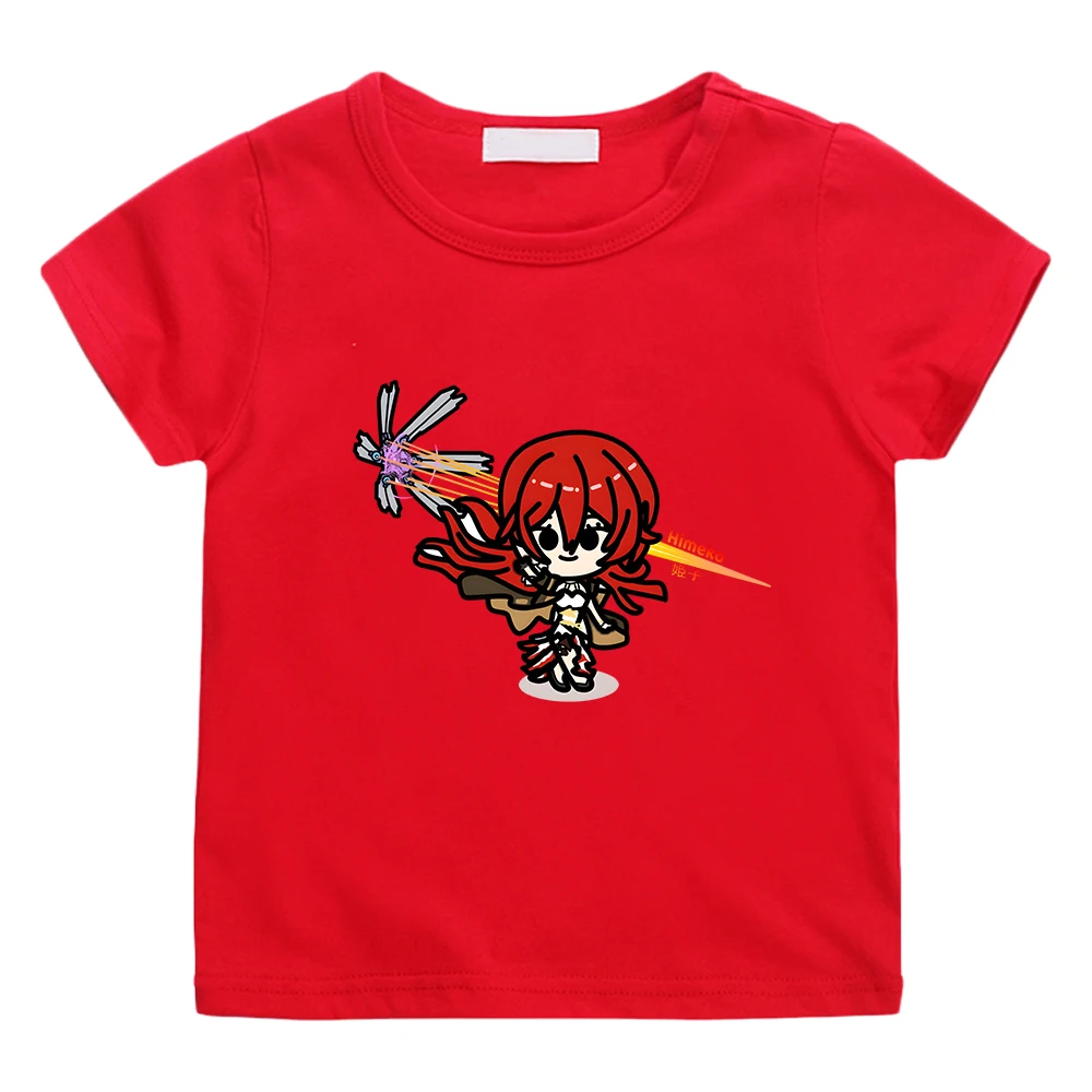 

Honkai Star Rail Himeko T-shirt 100% Cotton Tee Game Kawaii Cartoon Graphic Print T-shirt Short Sleeve Boys and Girls Tshirts