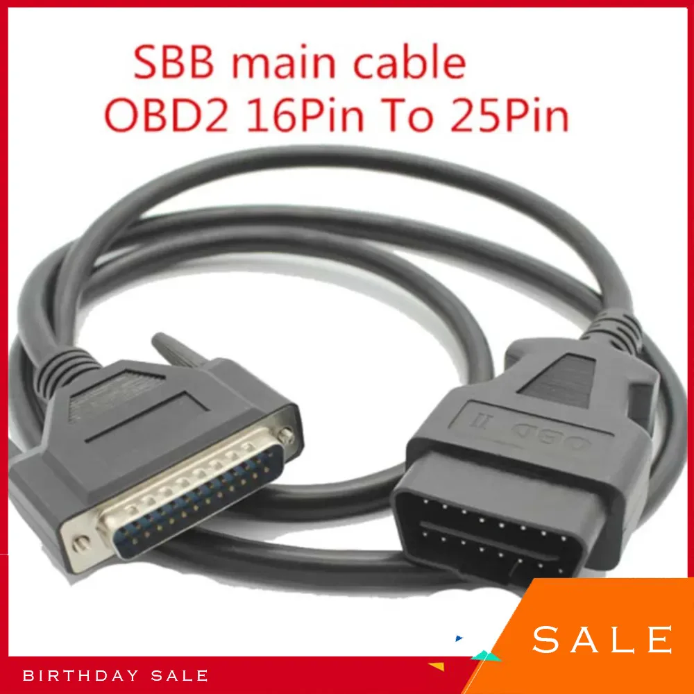

OBD2 16 Pin To DB 25 Pin программирующий кабель ключ CFF V33 Key Prog DB25 Pin преобразование в OBD 2 главный Тестовый Кабель адаптер соединитель