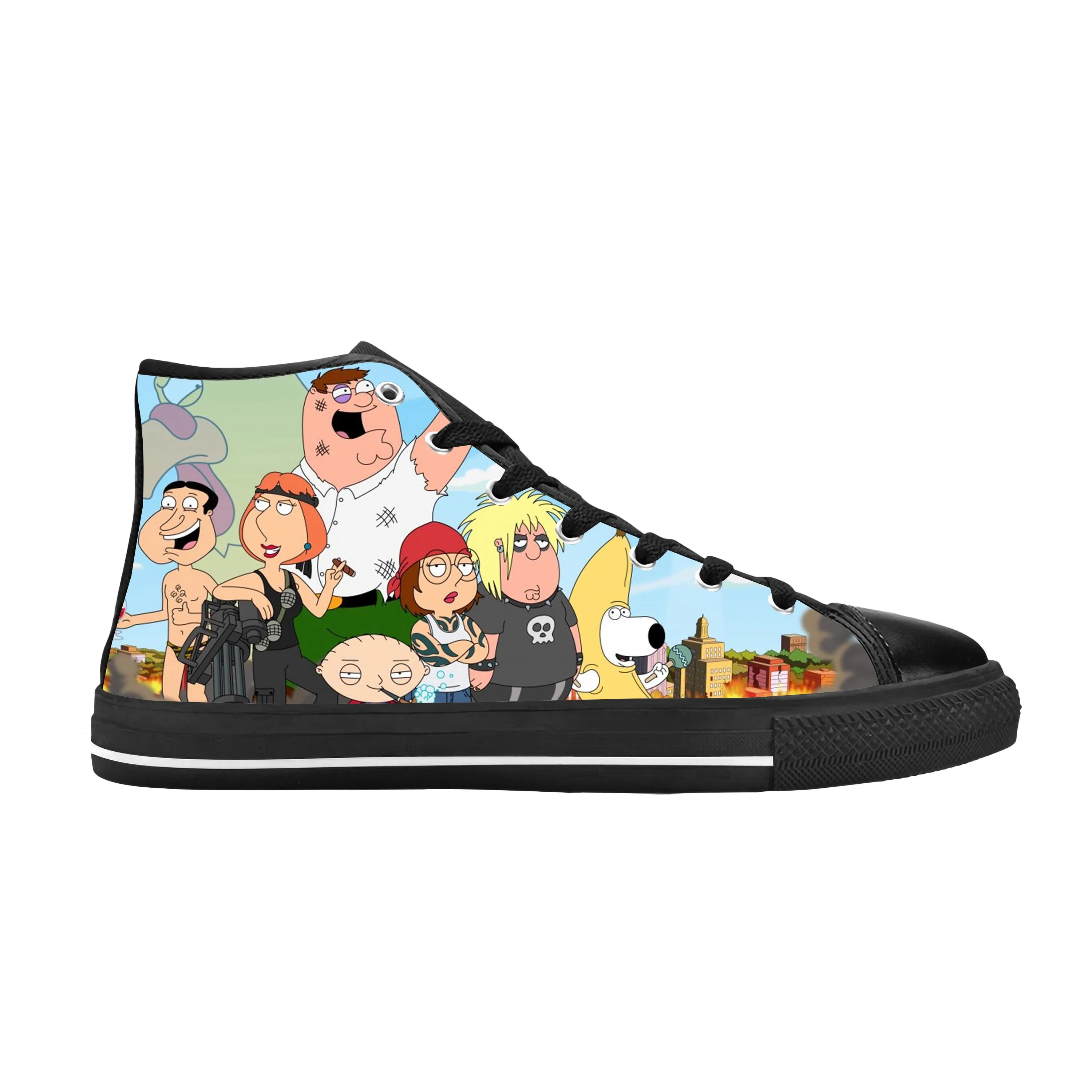 

Guys Anime Cartoon Manga Comic Funny Cool Family Casual Cloth Shoes High Top Comfortable Breathable 3D Print Men Women Sneakers