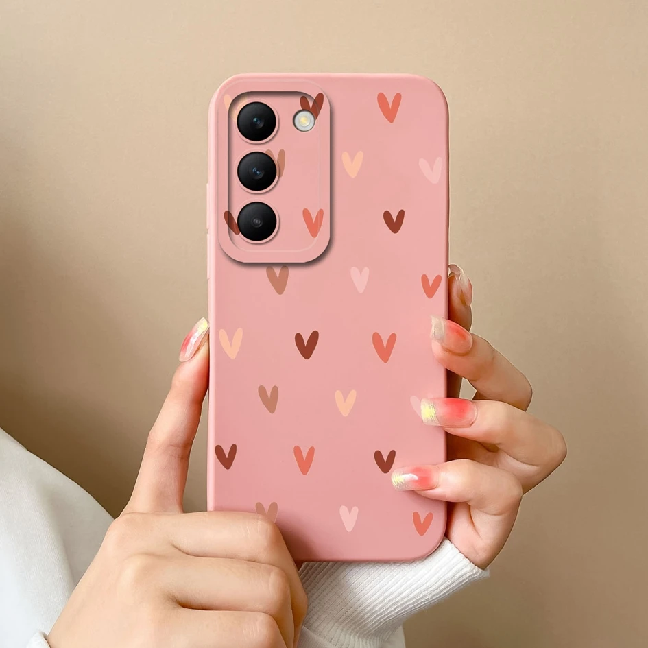 Совместим с Vivo V30 Lite V30SE V30E защитный чехол мультяшным узором жидкий силикон милые