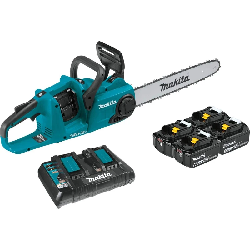 Makita XCU04PT1 36В (18В X2) LXT ® Комплект бесщеточной цепной пилы 16 дюймов с 4 аккумуляторами