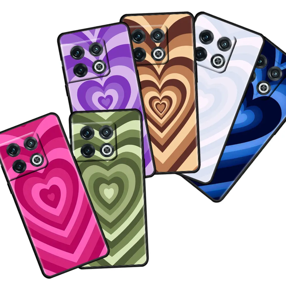 

Print Black Case Funda for Oneplus 7 Nord 2 9 10 Pro 10 8 8T 9R 8Pro NordN10 N100 N200 CE Celular Cute Gradient Love Heart