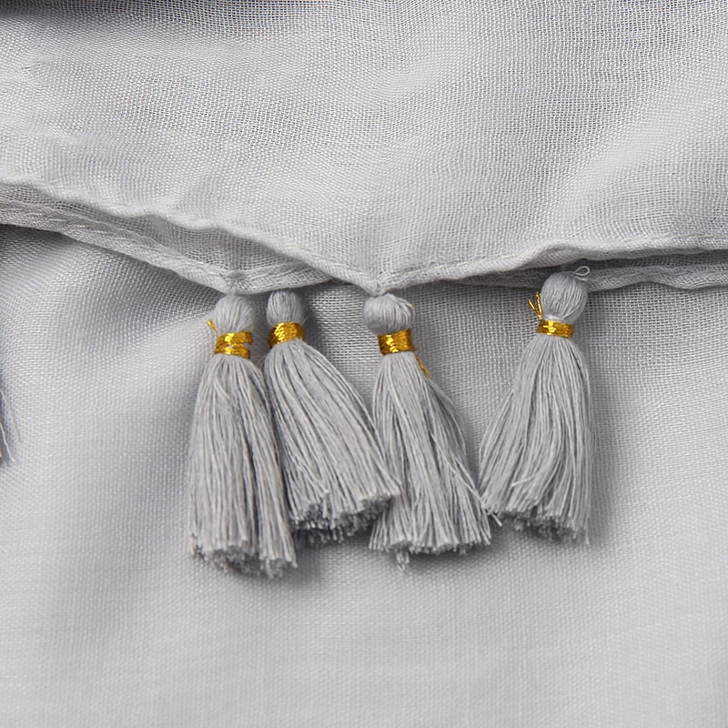 Однотонные кружевные хлопковые хиджабы для женщин женский шарф большой размер