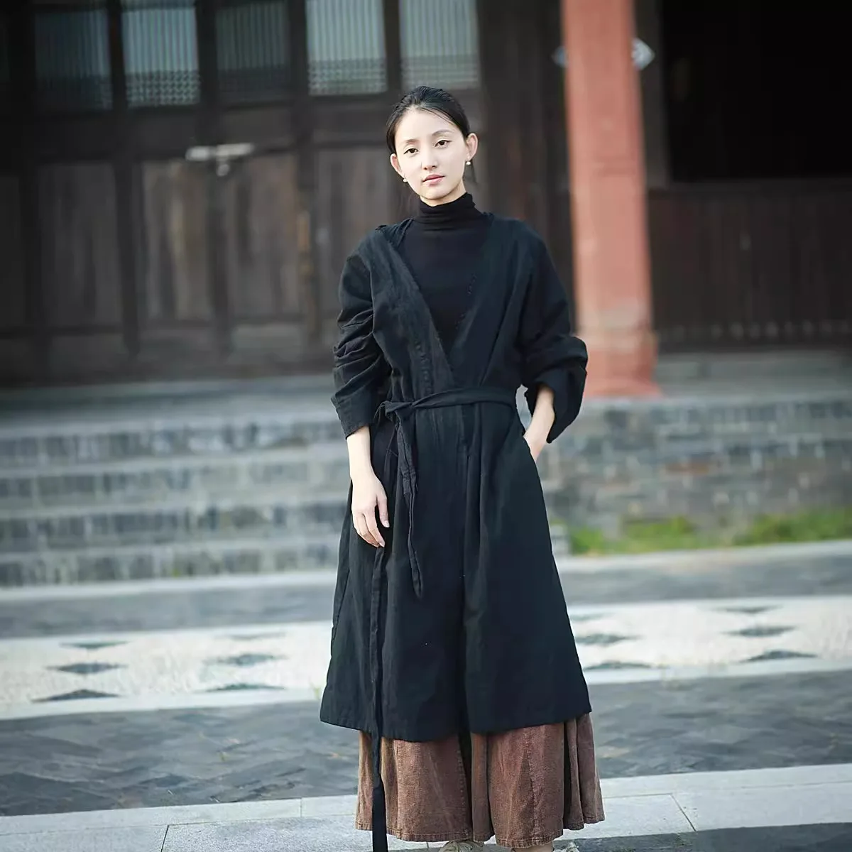 Новинка осенне-зимняя свободная ретро-куртка UMI MAO утепленная песчаная потертая