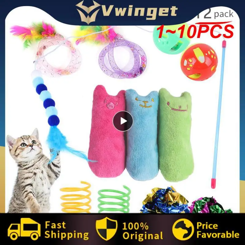 

1~10PCS Teeth Grinding Catnip Toys Funny Interactive Plush Cat Toy Pet Kitten Chewing Vocal Toy Claws Thumb Bite Cat mint For