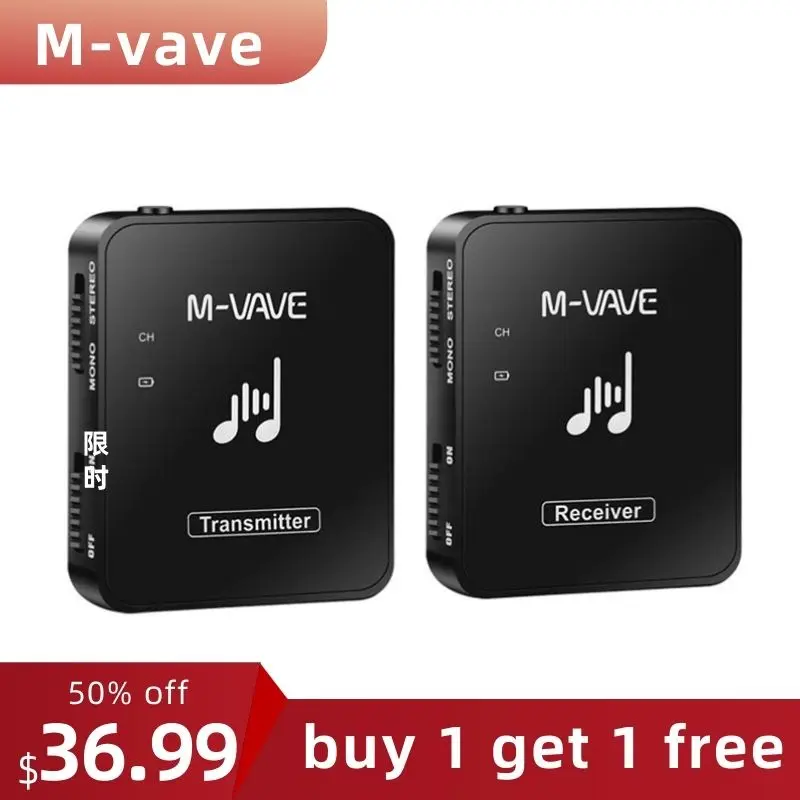 

M-VAVE WP-10 2.4G Wireless Earphone Monitor Rechargeable Portable Transmitter Receiver Stereo Mono Support Phone Recording