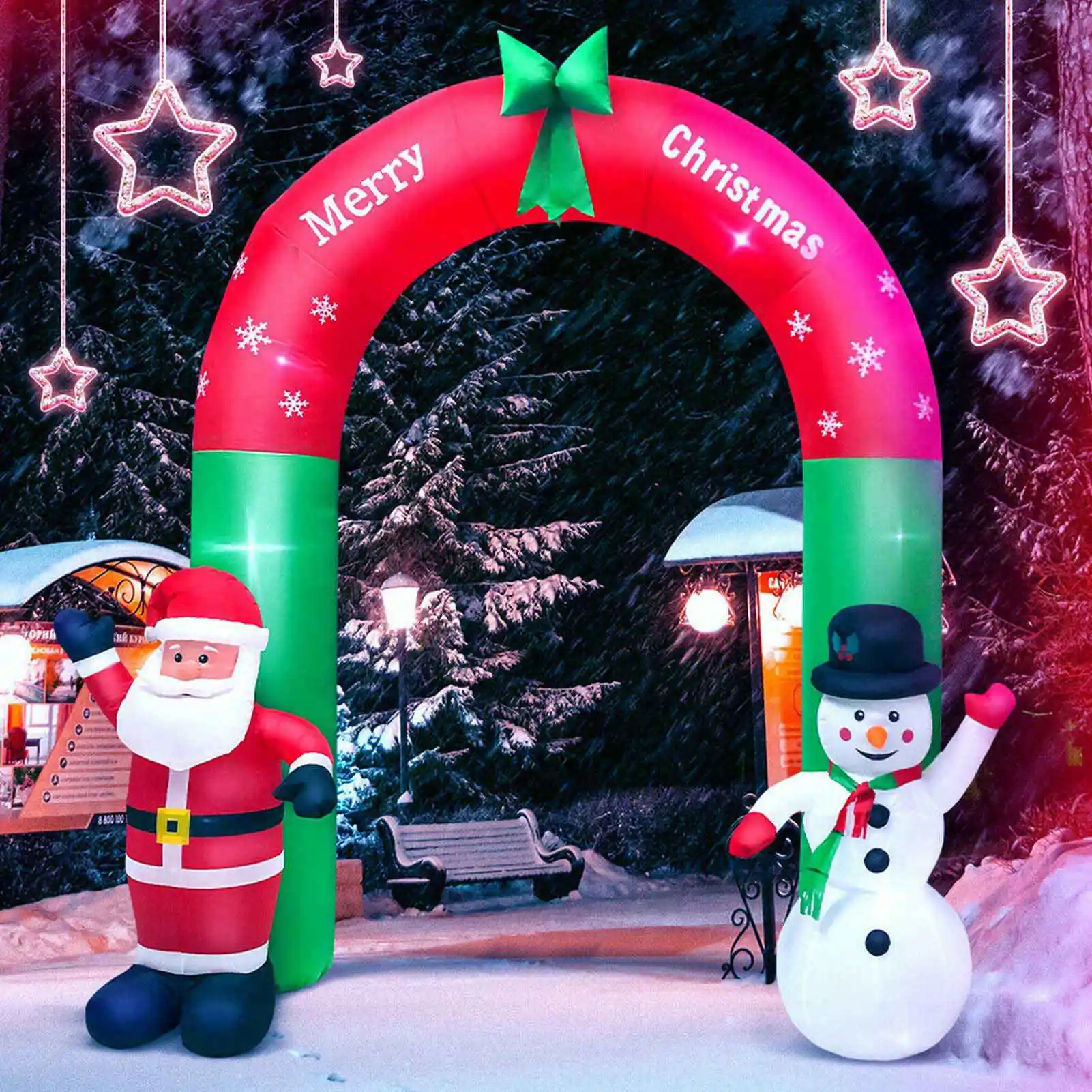 

Multicolor 8FT Christmas Outdoor Lighted Inflatable Decor Giant Yard Party Decoration LED Christmas Pendant Waterproof