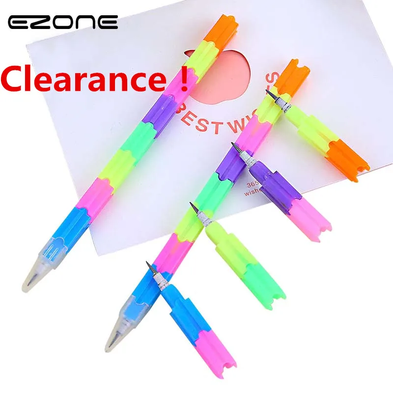 

EZONE Clearance 8 Color Block Pencils Kids Stationery Toy School Students Creative Fun Studey Pencils School Office Supply 1PC