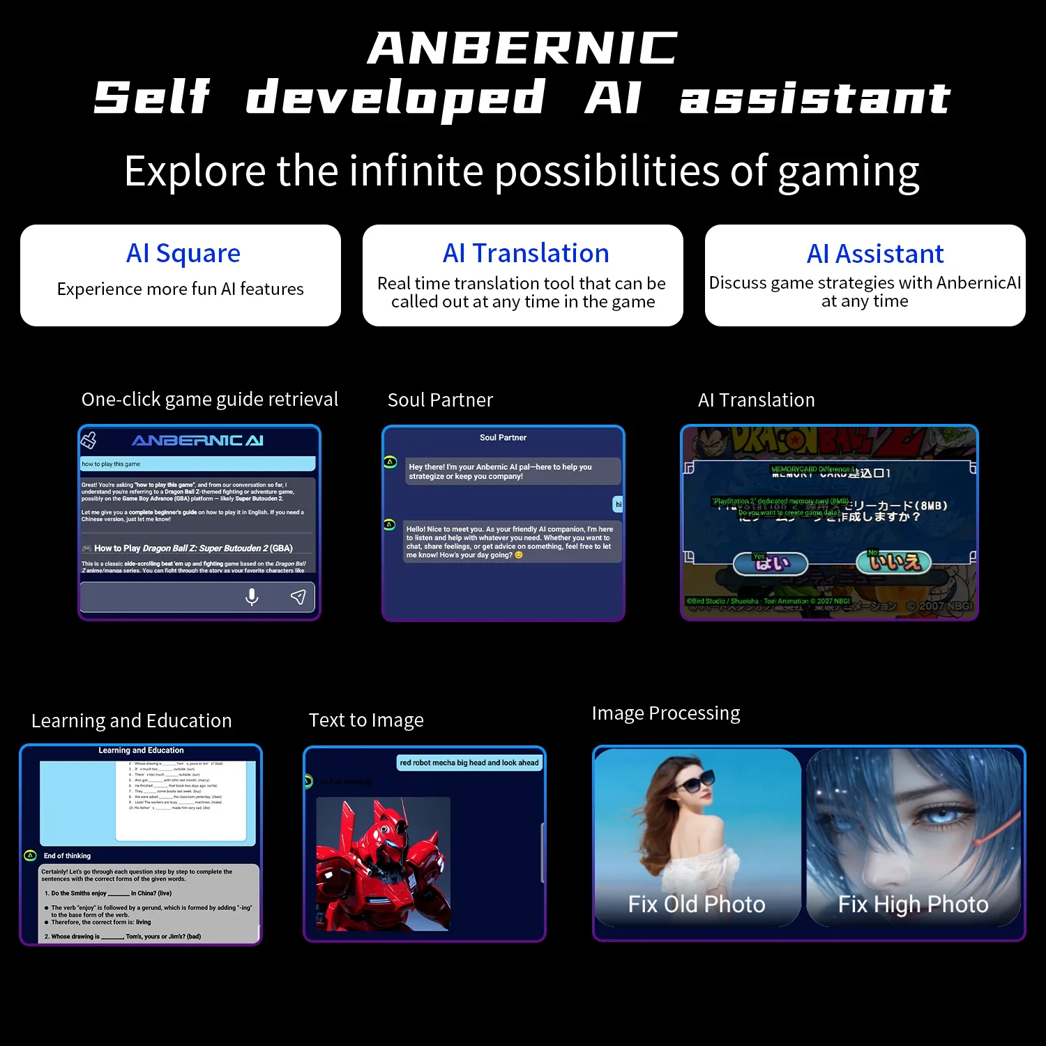 Фото ANBERNIC RG Slide RGSlide Ретро игровой плеер Ретро портативная игровая консоль Android13 4,7-дюймовый экран 120 Гц PSP PS2 игра AI №5