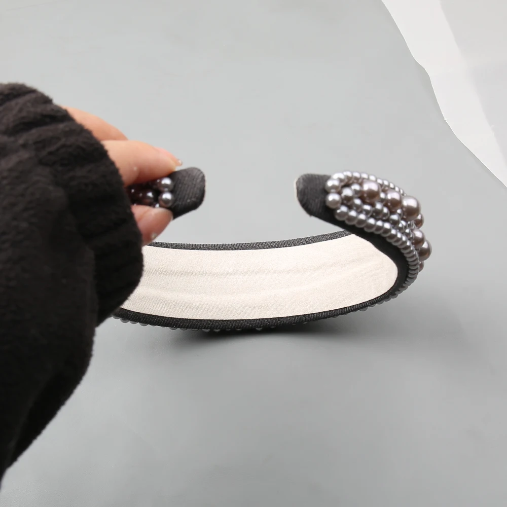 Лидер продаж повязка на голову с жемчужной губкой бусина для ногтей ручной