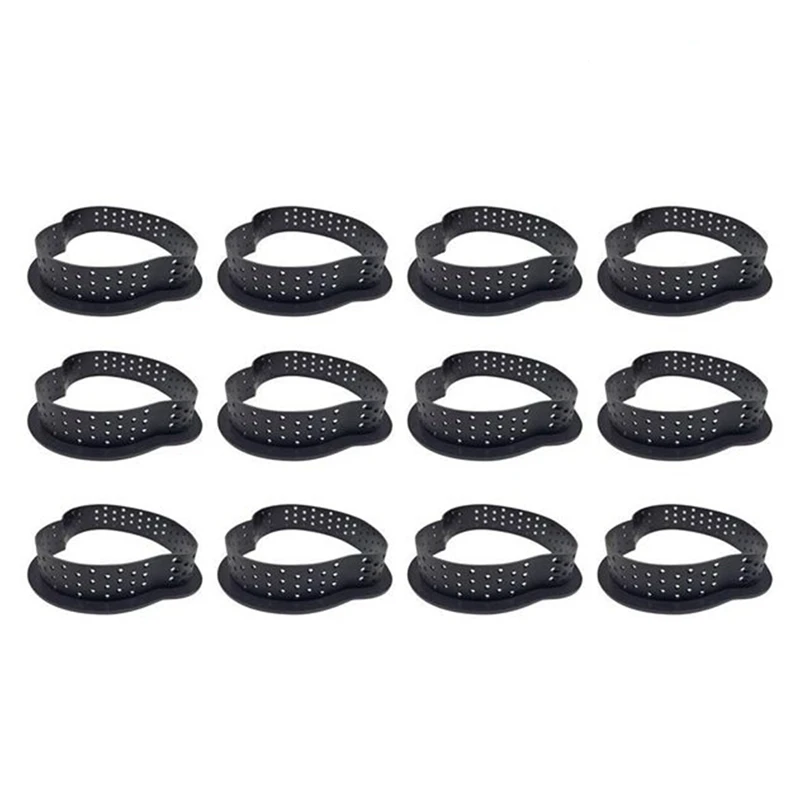 

12PCS Cake Mold Perforated Cutter Cake Rings Cake Mousse Mold Round-Shape Cookie Cutters Circle Baking Metal Ring Molds