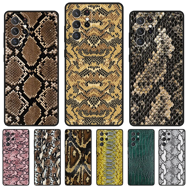 Фото Чехол для телефона Cobra Python Snake Skin для Samsung Galaxy S24 S25 S23 S22 Ultra Note 10 20 Plus S20 S21 FE Cover №1