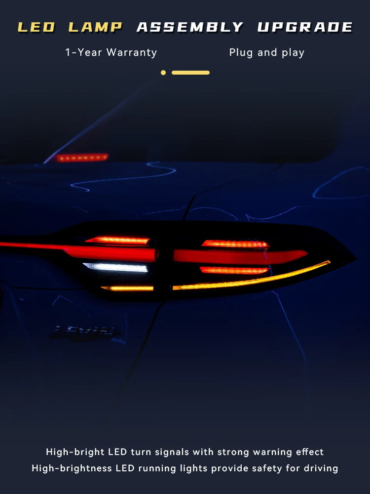 Задние фонари для Toyota Corolla 2019-2023 задний фонарь DRL указатель поворота светодиодные