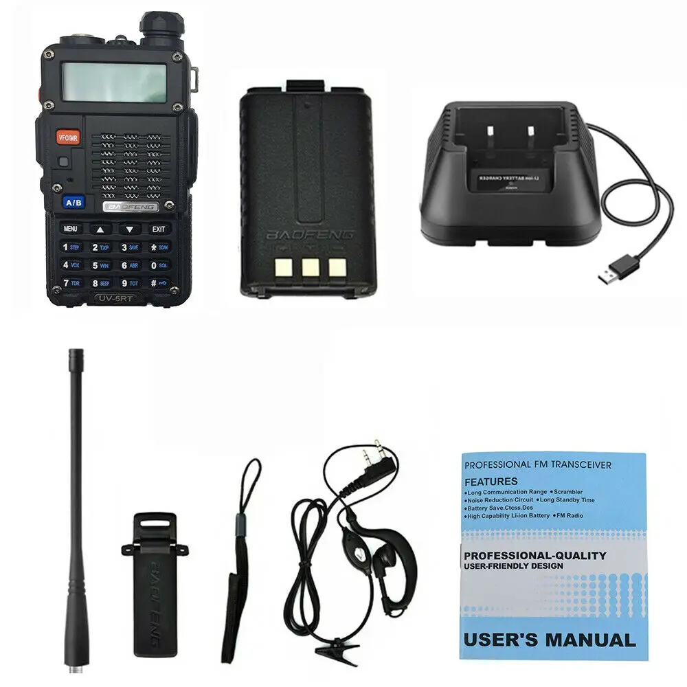 Фото Лучшая рация BAOFENG UV-5RT VHF/UHF 136-174/400-520 МГц, 8 Вт, рация дальнего действия Baofeng, двусторонняя радиосвязь с ценой гарнитуры №5
