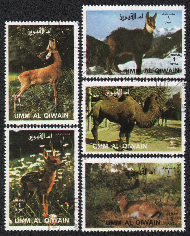 

5 шт./компл. штампы Umgawan Post Camel, Alpaca, Deer использованные почтовые штампы для коллекционирования