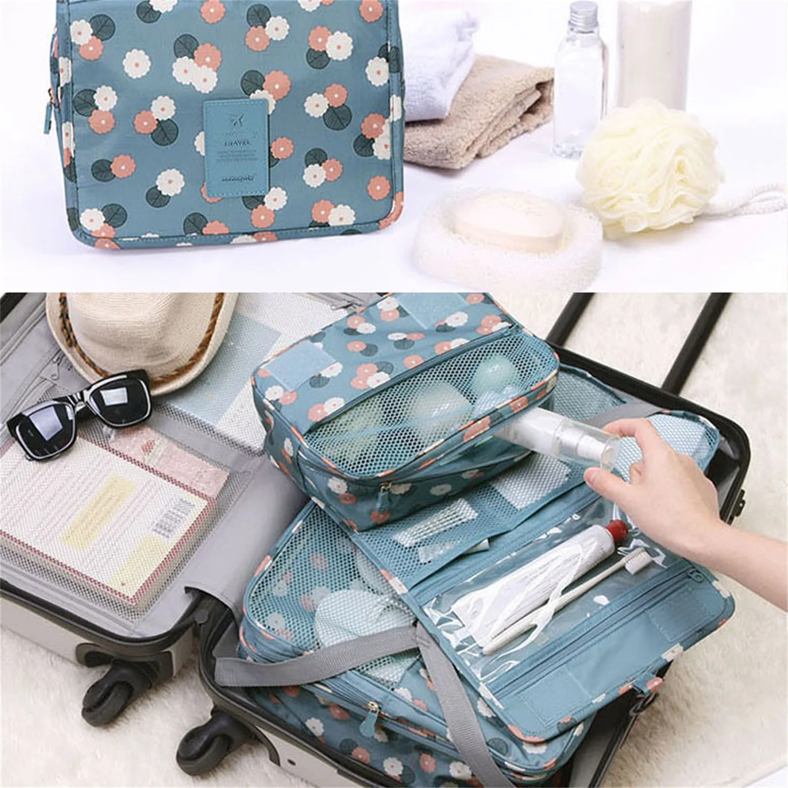 

Крючок, сумки для макияжа, Женская дорожная косметичка для мытья, водонепроницаемая сумка для хранения туалетных принадлежностей, Женский ...