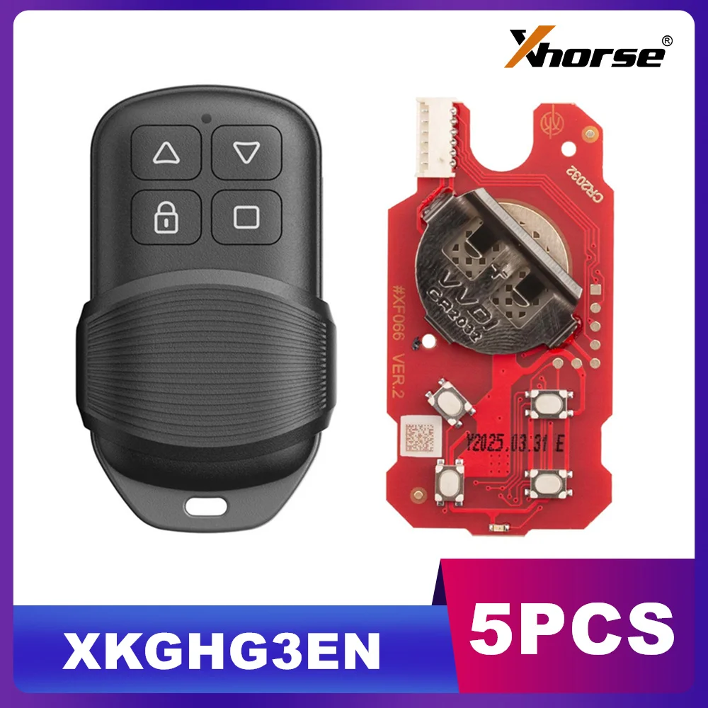 

Xhorse XKGHG3EN 2-го поколения маскар стиль гаражный пульт дистанционного управления 4 кнопки 5 шт./лот