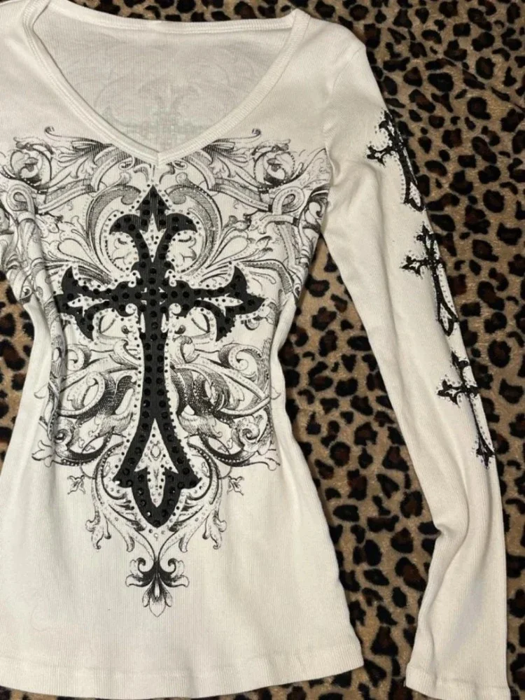 Женская винтажная футболка в стиле гранж Harajuku