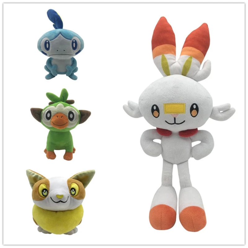 

New Pokemon Sword and Shield Plush Toy Yan Rabbit Knocking Monkey Tear-Eyed Lizard Cartoon Doll Holiday Birthday Gift