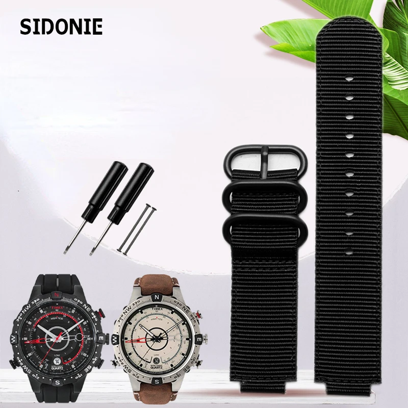 

Outdoor Nylon Watchband for Timex Watch Tide Compass T2N721 T2N720 TW2T6300 with Screw Rod and Tools Watch Strap