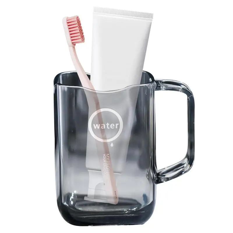 

Toothpaste Cup Clear Bathroom Rinse Cup Bathroom Cup Curved Cup Mouth Design Brushing Teeth Storage Cup With Socket